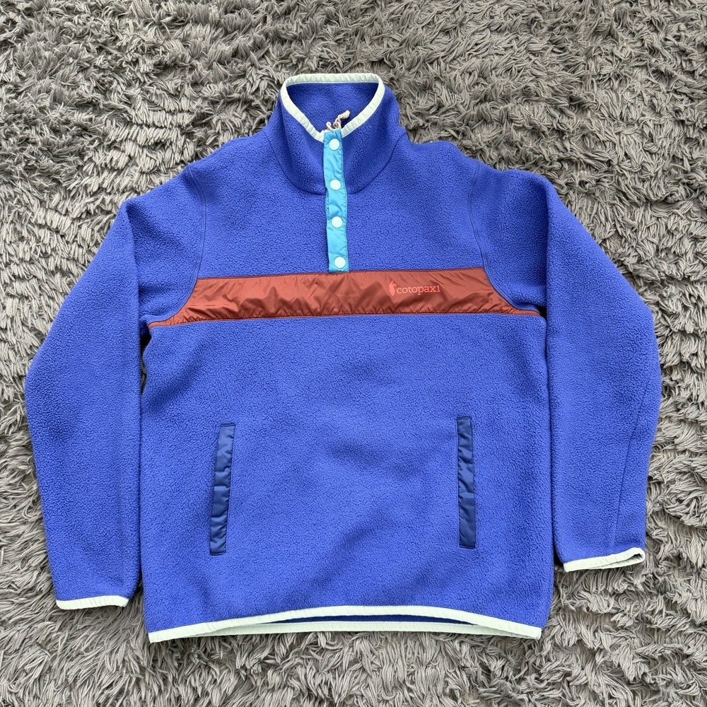 Cotopaxi Pullover Mens Large Blue Purple Teca Fleece Half Snap Colorblock